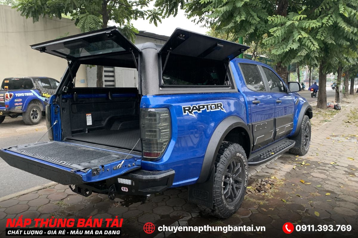 Nắp Thùng Cao Nhôm Ford Ranger Raptor 2023 lắp đặt thực tế