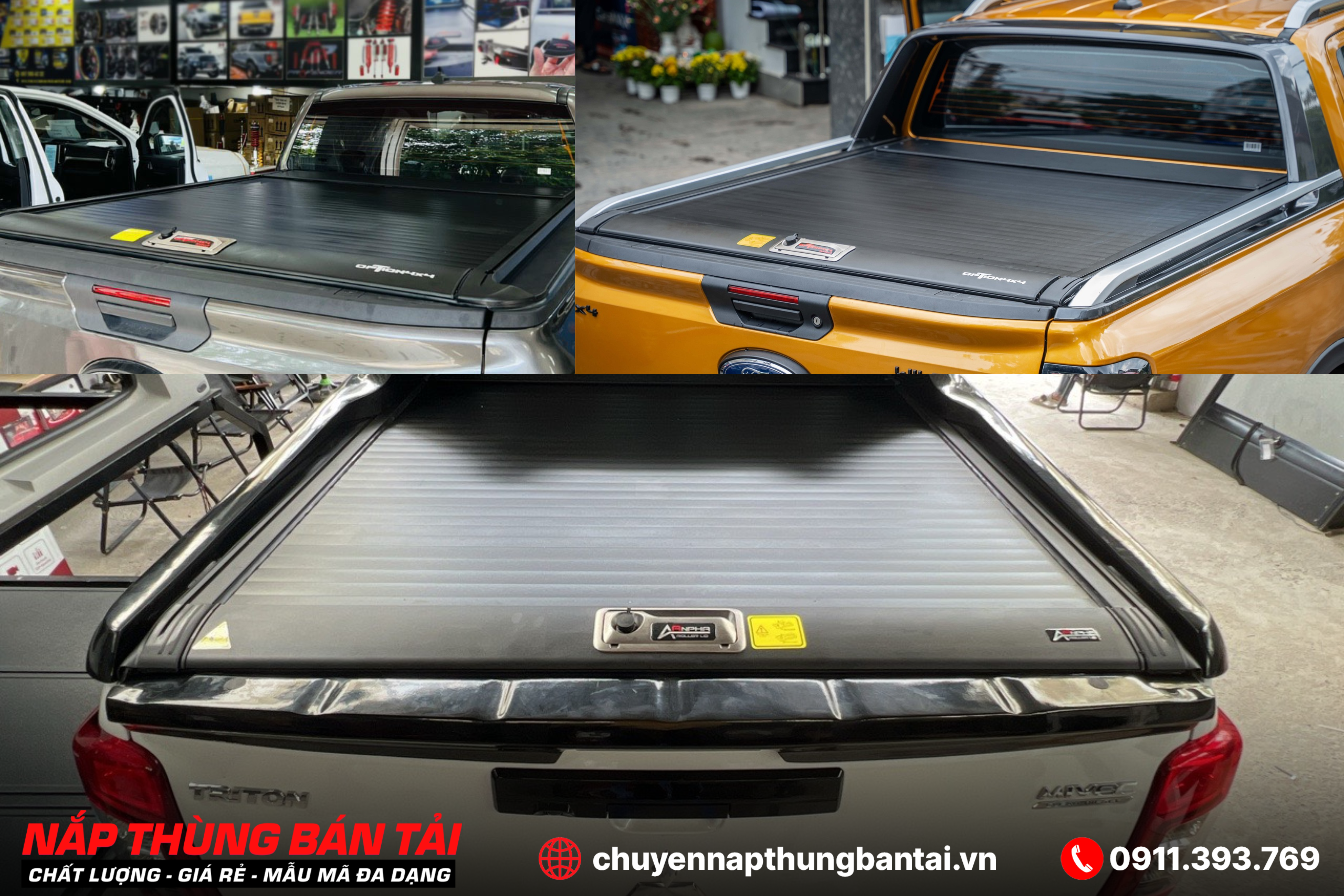 Nắp Thùng Cuộn Cơ Carryboy Ford Ranger Stormtrak