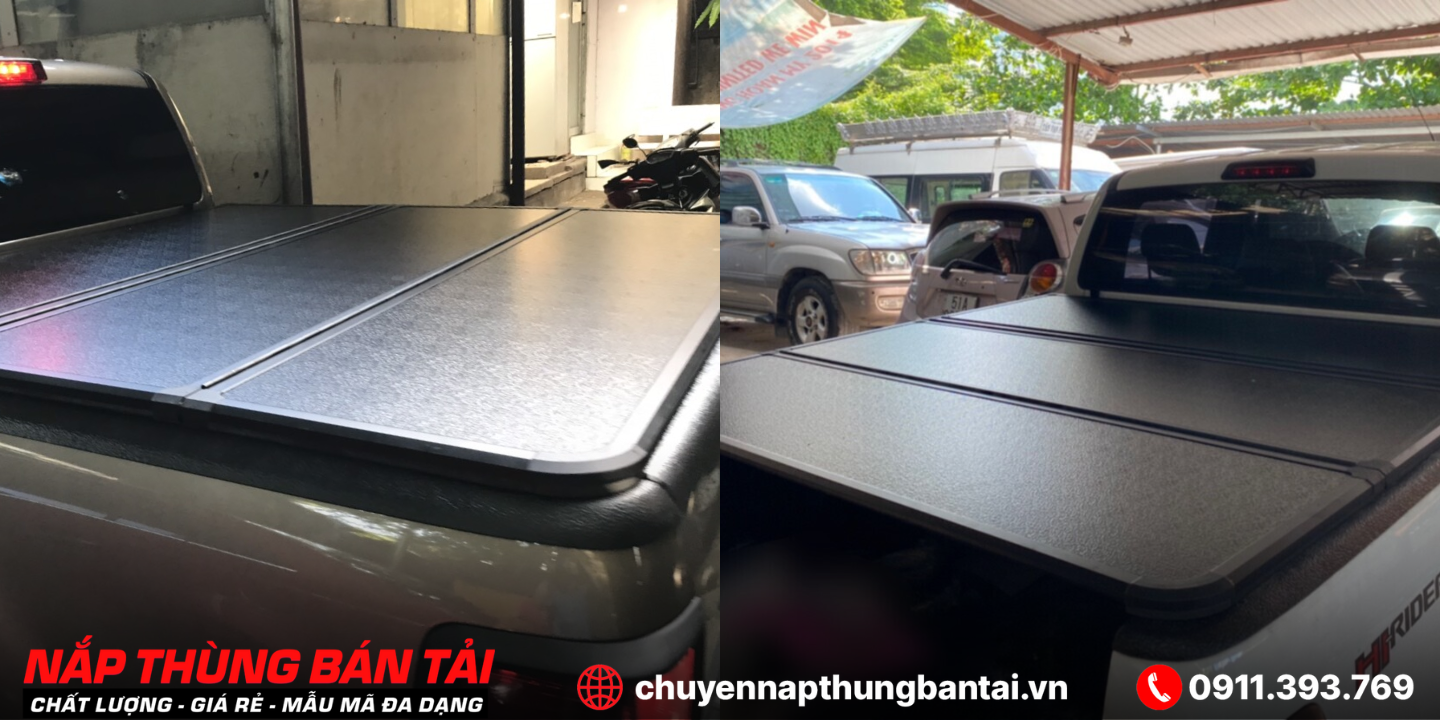 Hình ảnh Nắp Thùng 3 Tấm Ford Ranger Stormtrak lắp đặt thực tế