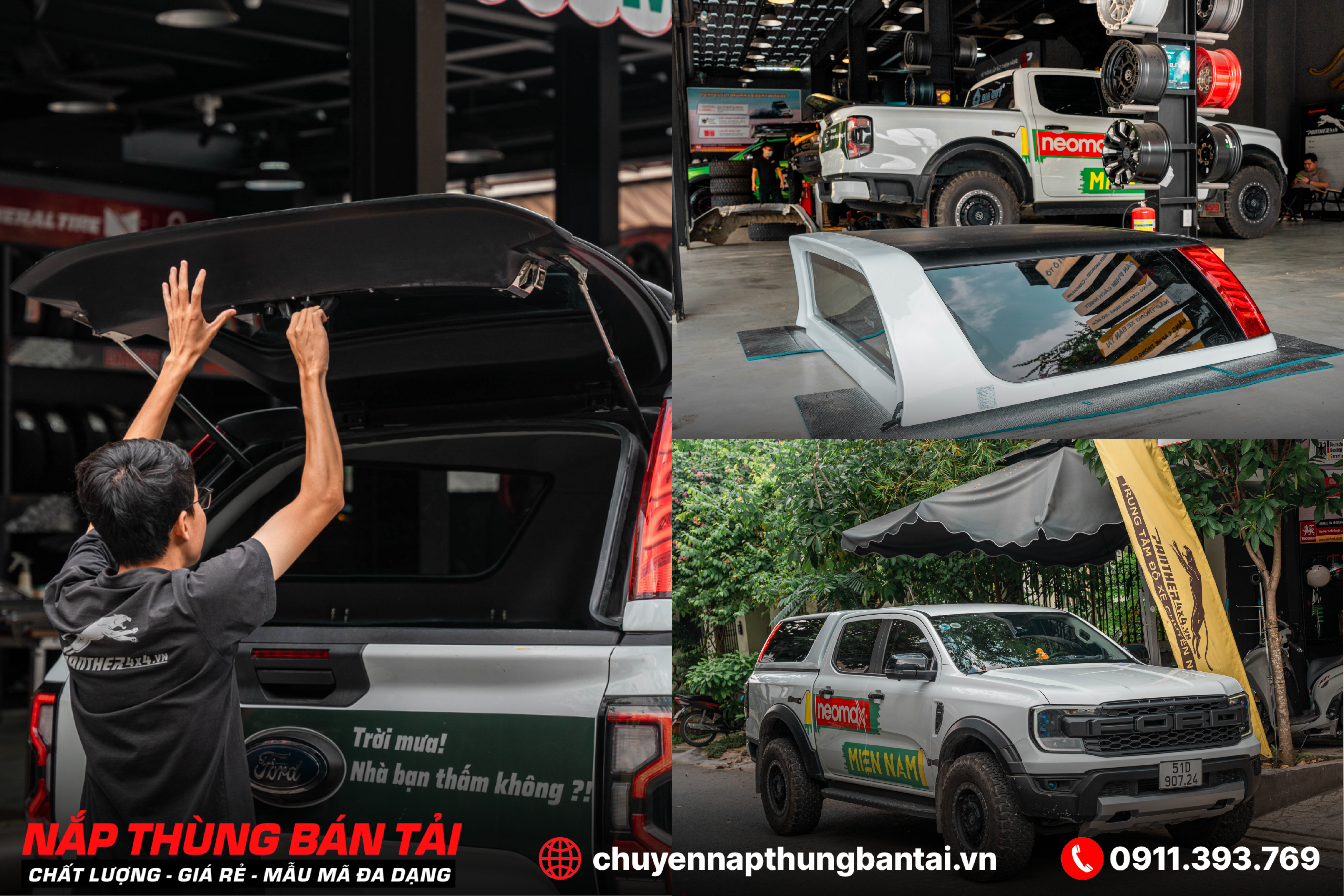 Thông tin sản phẩm Nắp Thùng Cao Ford Ranger Raptor 2023 (Có Đèn)