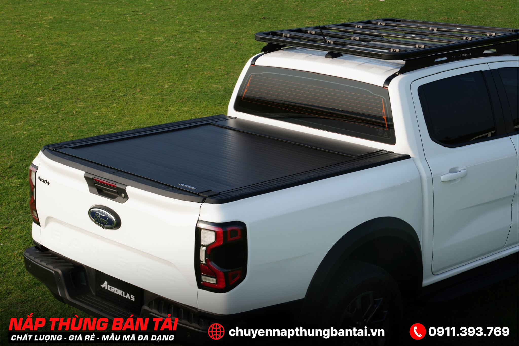 Nắp thùng cuộn điện Aeroklas Thái Lan Ford Ranger Xlt 2023