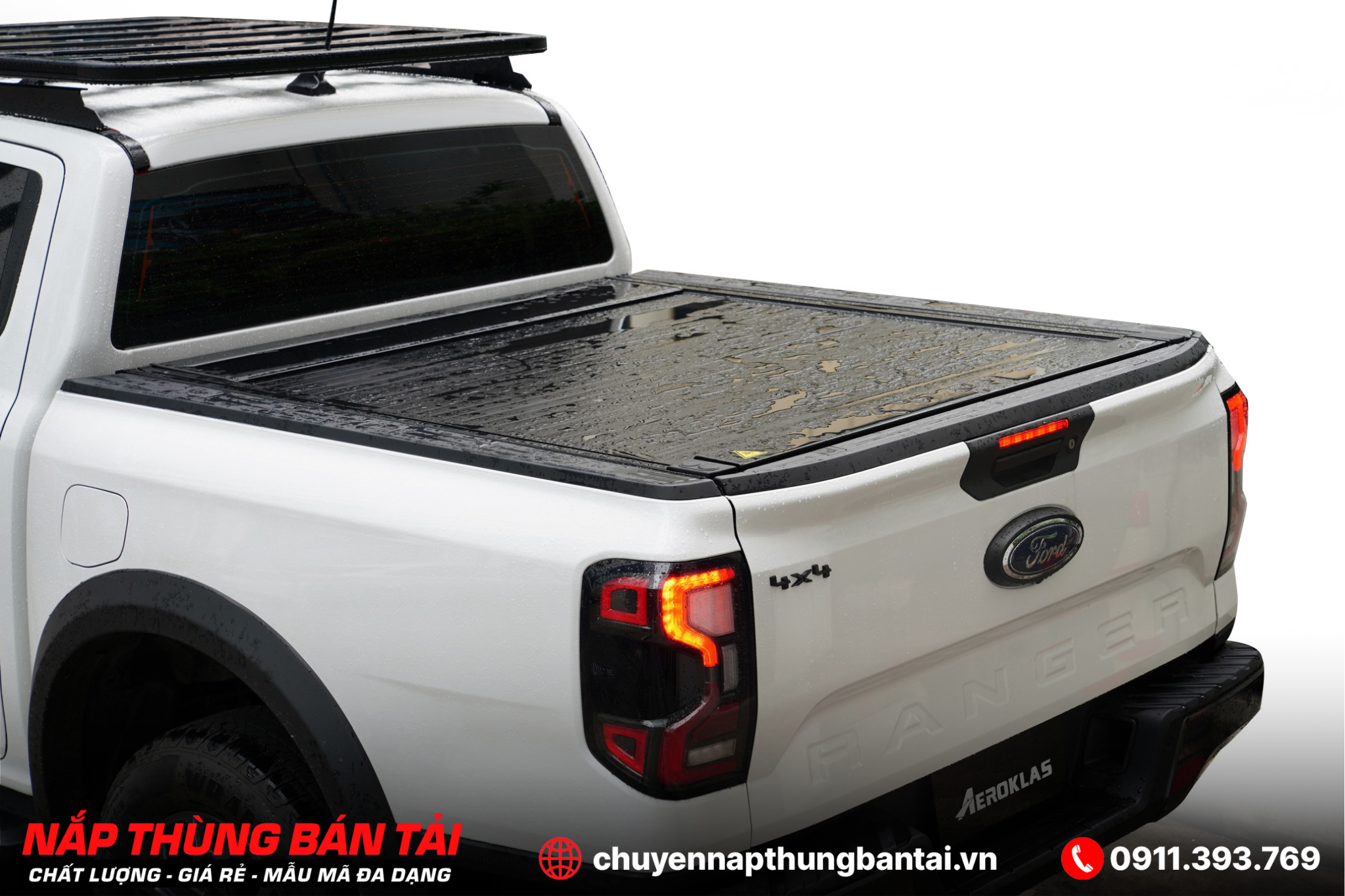Nắp thùng cuộn điện Aeroklas Thái Lan Ford Ranger Xlt 2023