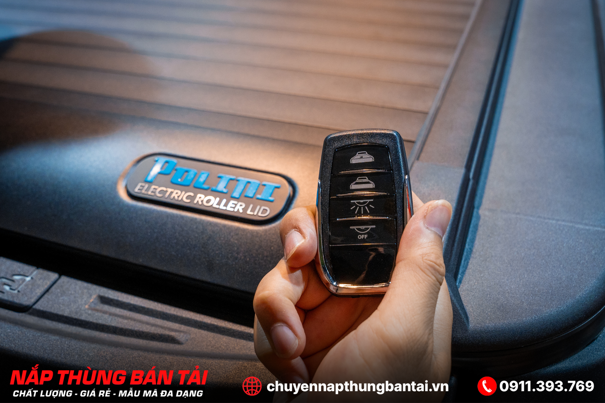 Nắp Thùng Cuộn Điện Polini Ford Ranger Raptor 2023